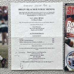 Lot of 2- Vintage BRIAN URLACHER Autographed Magazine and 8x10 Photo with Urlacher Holograms