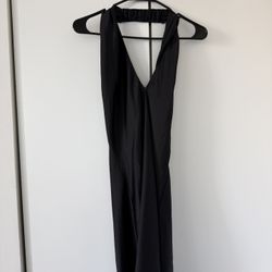 Open Back Black Dress