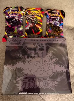 Pokemon Pitch Black Elite Trainer Box and sleeves