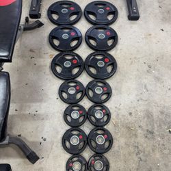 NEW 255 set of Commercial Grade Olympic plates 