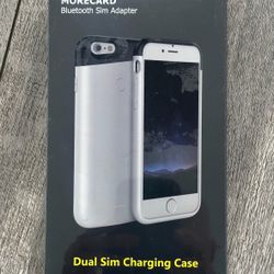 NEW Apple iPhone 7/7S MoreCard Dual SIM Charging Case Input/Output 5v/1a - White 