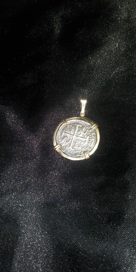 Silver Atocha Shipwreck Coin In 14kt Setting