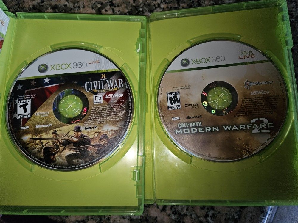 XBOX 360 COD MW2 AND CIVIL WAR