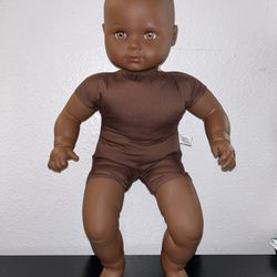 BEAUTIFUL Vintage 22" BLACK AFRICAN AMERICAN LISSI BABY DOLL LB 2020 Brown Eyes