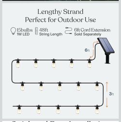 Solar Powered Outdoor String Lights, 100 ft