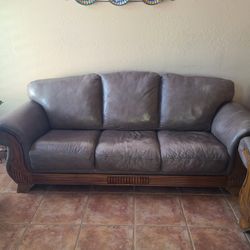 Leather Couch and Loveseat