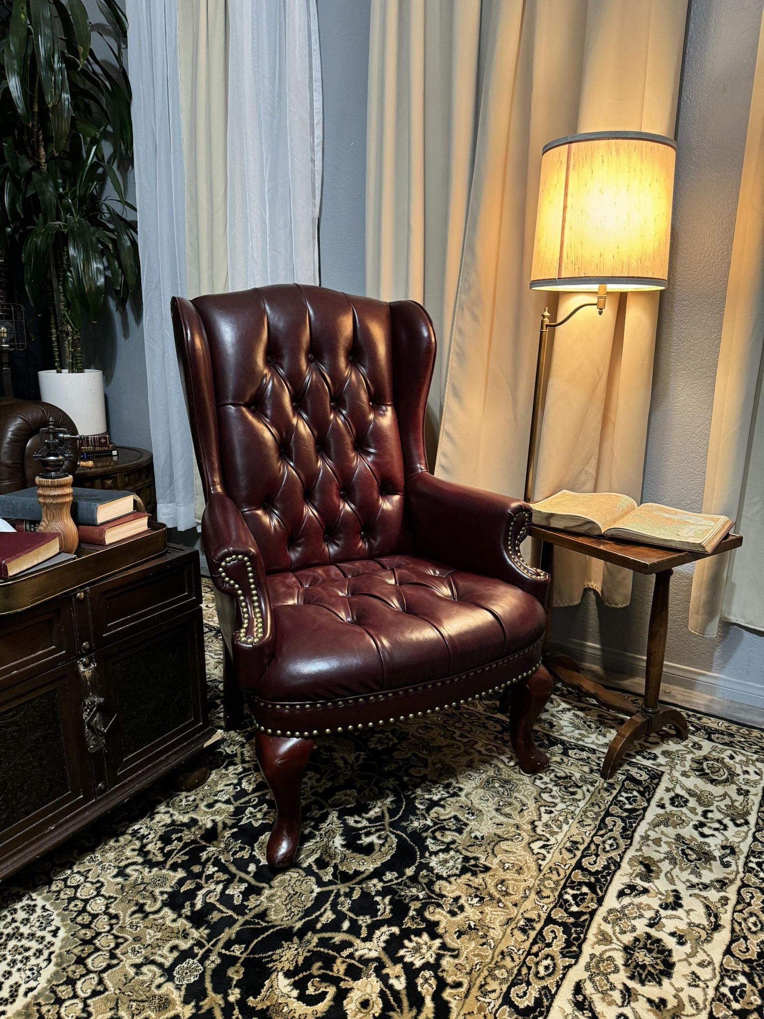 Tufted Red Leather Chair