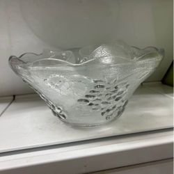 Vintage Harvest Embossed Grape and Leaf Punch Bowl