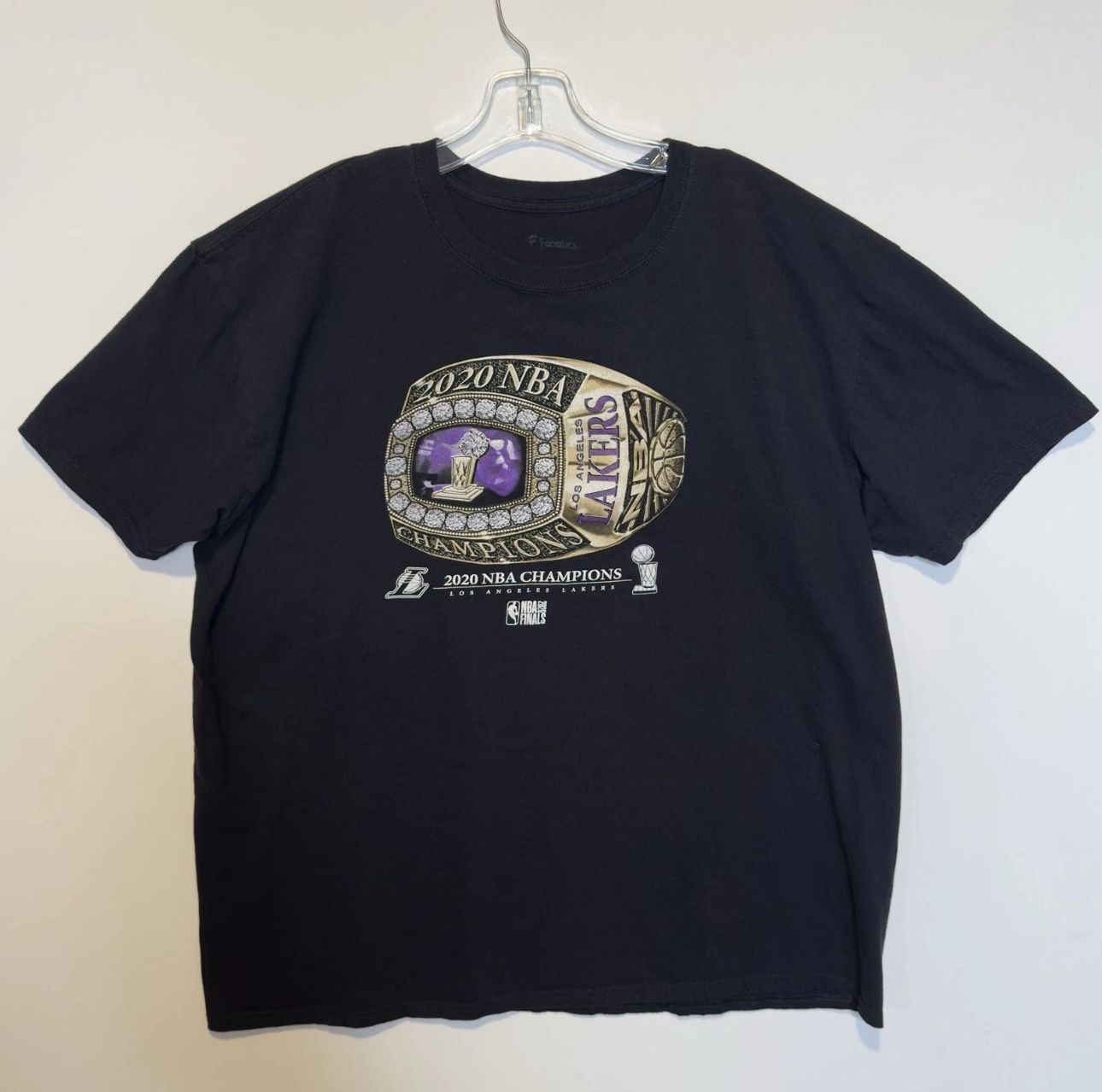 Los Angeles Lakers NBA Finals Championships 2020 Black T-Shirt Size 2XL