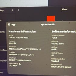 Dell Precision 7560   48 Gb Of Ram  512 Hd 