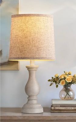 Farmhouse-style table lamp, rustic bedroom and living room lamp, 22-inch bohemian bedside lamp for nightstands, side tables, offices, and desks.