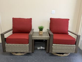 Patio swivel Chairs Set Of 3 Pieces Available Delivery 🚚