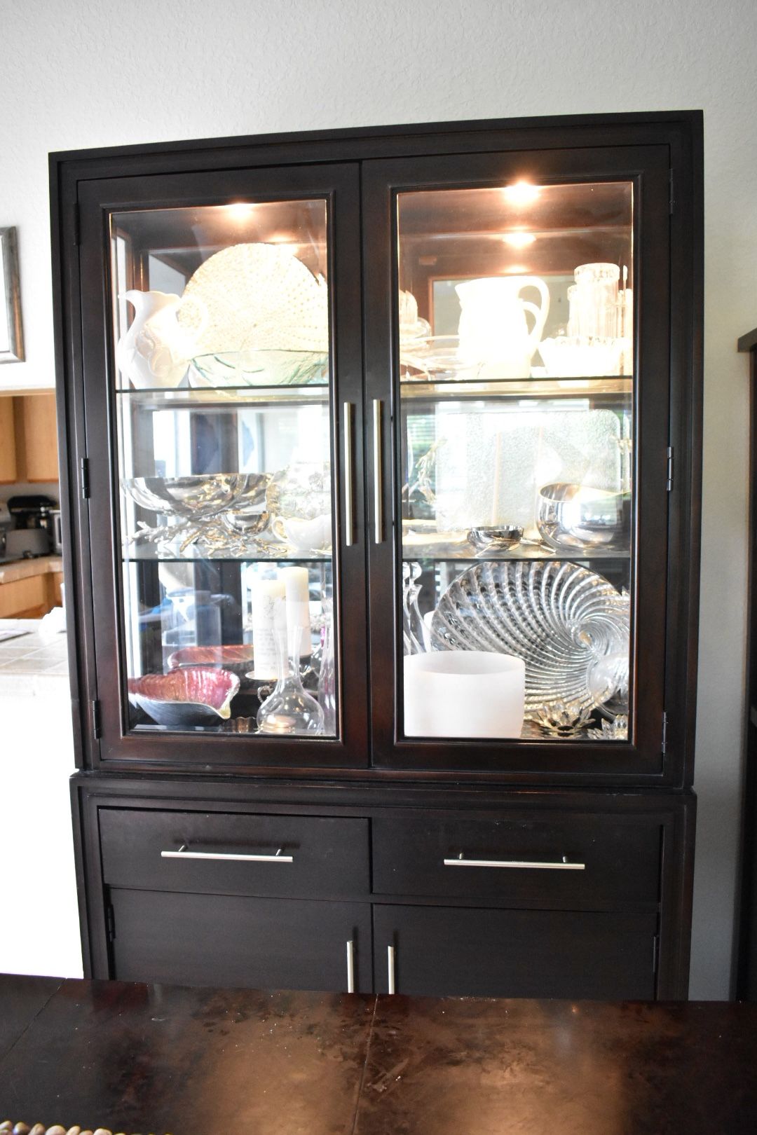 Baers Legacy Espresso wood contemporary modern China cabinet from Baers furniture
