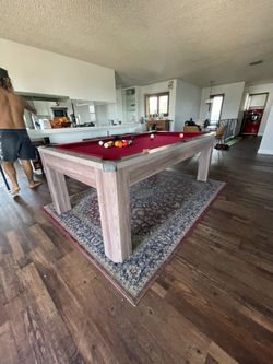 Pool Table Grey Red Felt