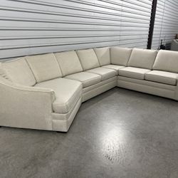 Large Beige Sectional With Cuddler 