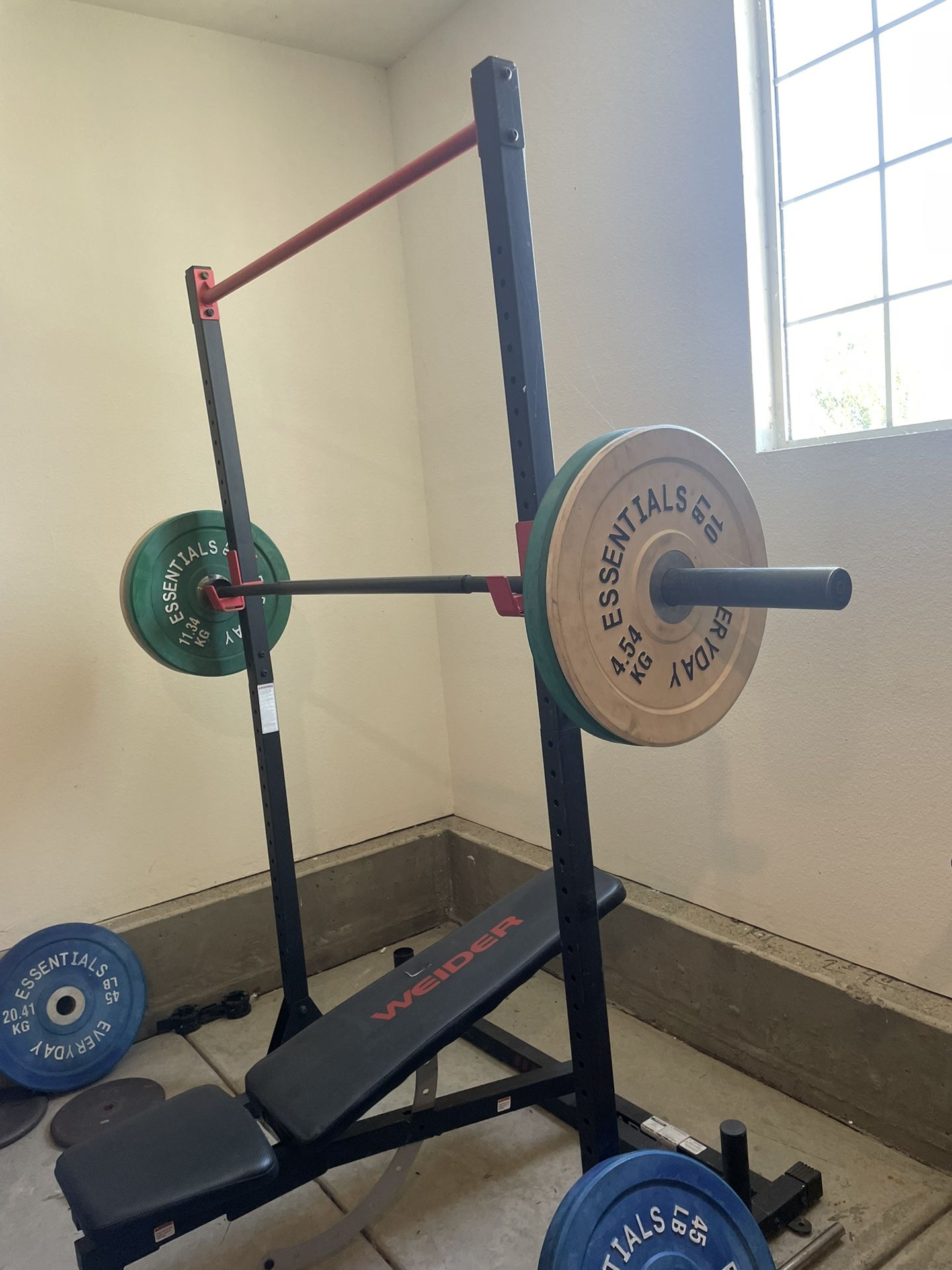 Bench With All Rubber Weights