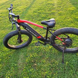 Cofanson Electric Bike Red On Black 26' Inch Wheels