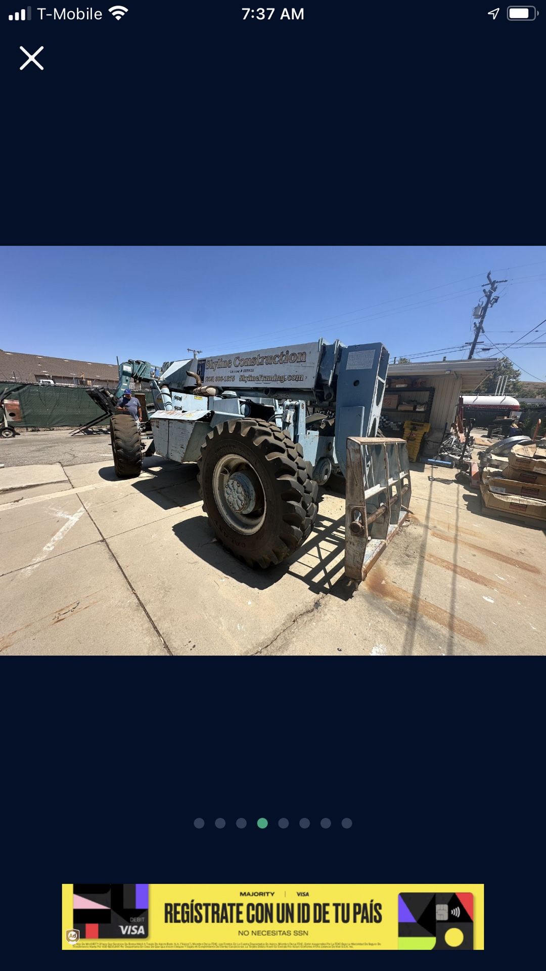 1990 Gradall 534-b Fork Lift 4cyl Perkins Diesel
