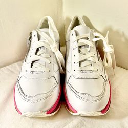 MEPHISTO Olimpia Side-Zip Wedge Sneakers-Multi White-US Sz 9/UK Sz 6.5 NWOB