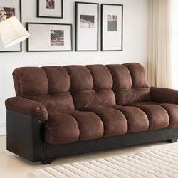 DARK BROWN FUTON SOFA STORAGE ADJUSTABLE BED / SILLON CAFE CAMA