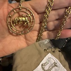 Men’s Vintage Celebratory NY Taurus Pendant Necklace 