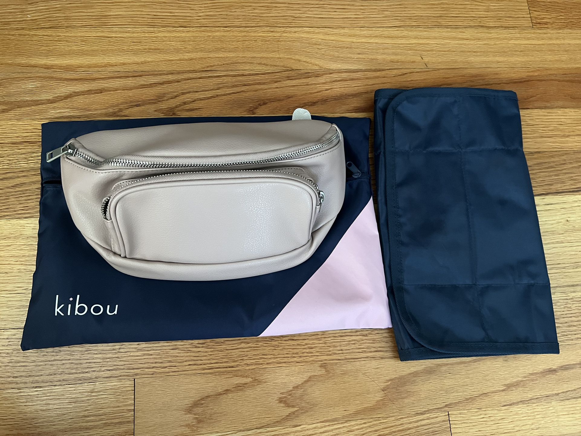 Kibou Vegan Leather Diaper Bag - Blush Color 