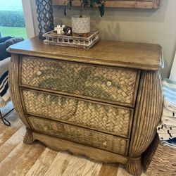 palm tree mirror and dresser