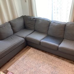 Living Spaces Dark Gray Sofa w/ Chaise
