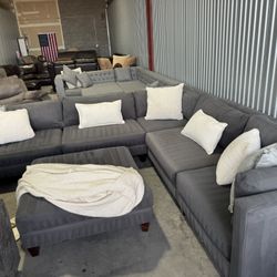 Free Delivery* Like New Gray Sectional Sofa with Ottoman!