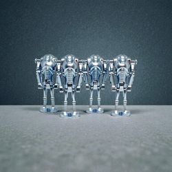 Chrome Blue Super Battle Droids - 4 Count