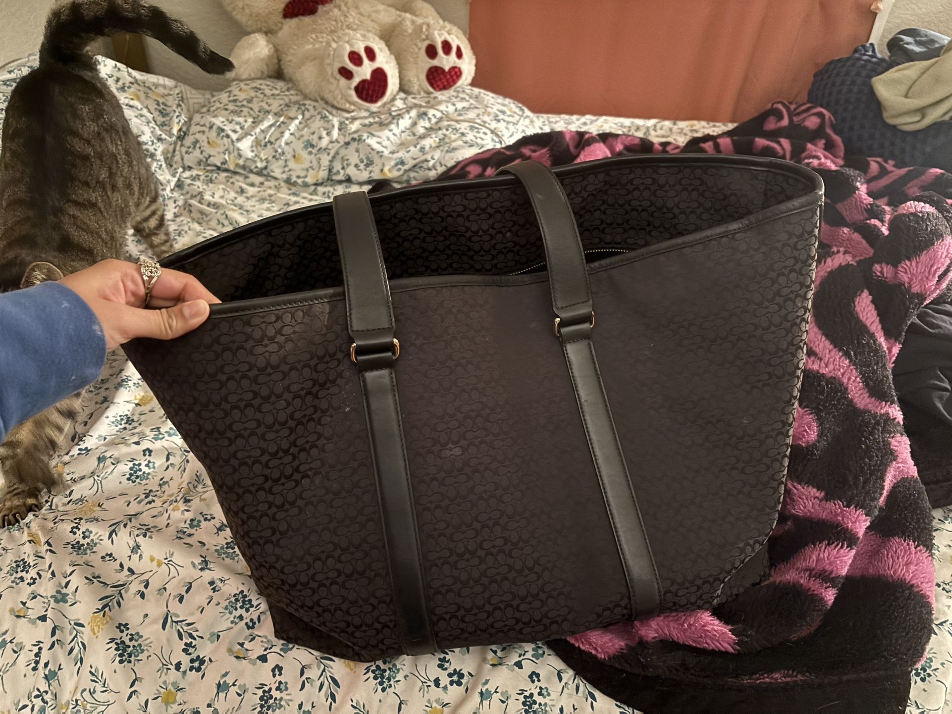 Black COACH Tote Bag