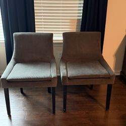 Set of 2 Modern Corduroy Chairs