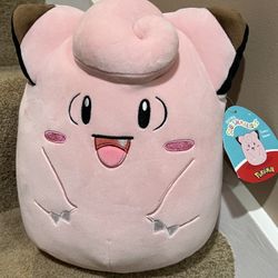 Squishmallow X Pokemon Clerafairy 12” Plush New 