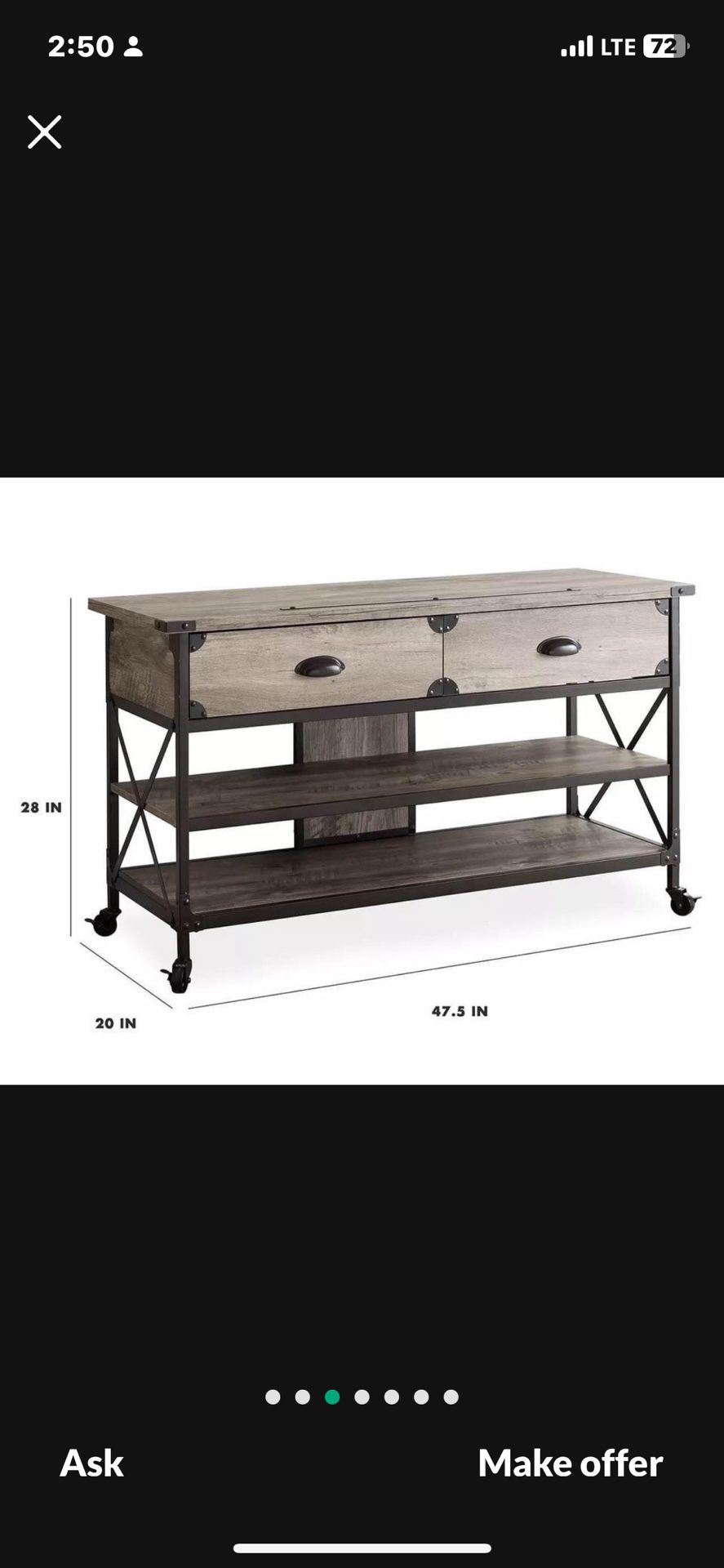 Rustic Brown Wash 2- Drawer Tv Stand New