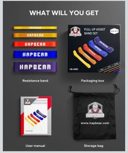 HAPBEAR Pull Up Assistance Bands - Pull Up Bands -