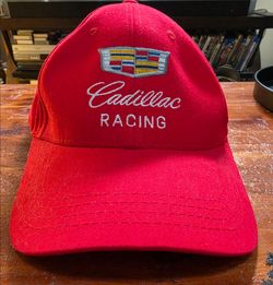 Cadillac Racing Red Adjustable Baseball Cap Hat with Embroidered Logo