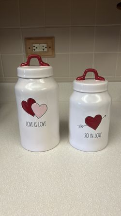 Rae Dunn Valentines Day Canisters “LOVE IS LOVE” & “SO IN LOVE” ❤️