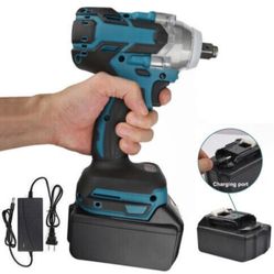 Brushless Impact Wrench Gun 1/2'' High Power Driver + Li-ion Battery