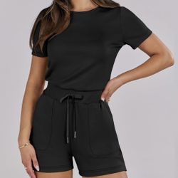 ANRABESS Black Romper 
