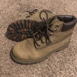 Boys Green And Camo Timberland Boots Size 12c