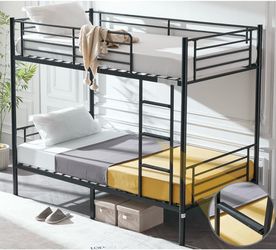 3 sets black metal bunk beds!