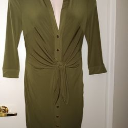 Philosophy Button Front 3/4 Green Dress In Size Large 