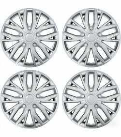15 Inch Hubcaps with Adjustable Steel Retention Rings, Premium ABS Universal Fit. K55