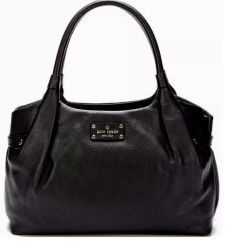 ATE SPADE NY STEVIE BERKSHIRE ROAD BLACK LEATHER LARGE SATCHEL BAG