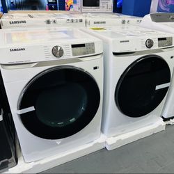 Samsung 27” Front Load 4.5cu Washer +7.5cu Gas Dryer Stackable 