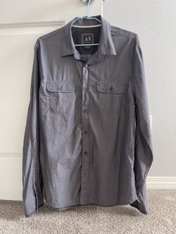 A/X Armani Exchange Slim Charcoal Button Down Shirt