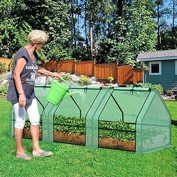 9x3x3 ft Mini Greenhouse with Green PE Cover UV-Protected Roll-Up Zipper Doors, Ideal for Indoor or Outdoor Use on Raised Garden Beds  Produ