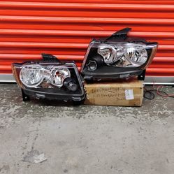 Black Housing Headlights Amber Reflector For 2011-2013 Jeep Grand Cherokee and 2011-2017 Jeep Compass