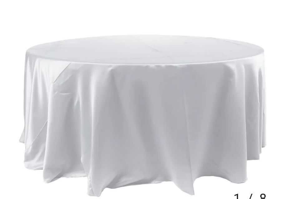 Satin 120" Round Tablecloth White