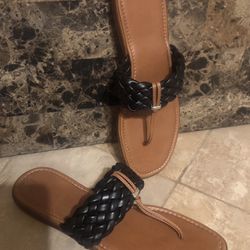 ITALIAN Shoemakers Braided Thong Sandals w/Padding -Size 10-77064 zipcode  
